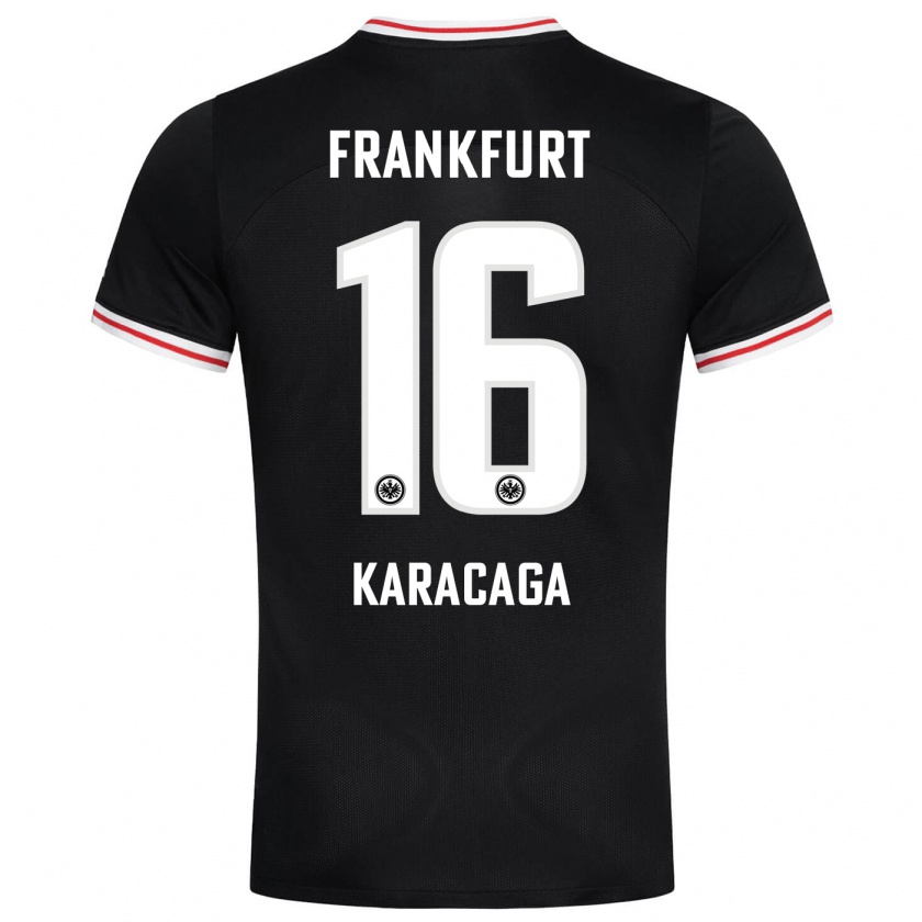 Kandiny Kinder Tom Karacaga #16 Schwarz Auswärtstrikot Trikot 2023/24 T-Shirt Österreich