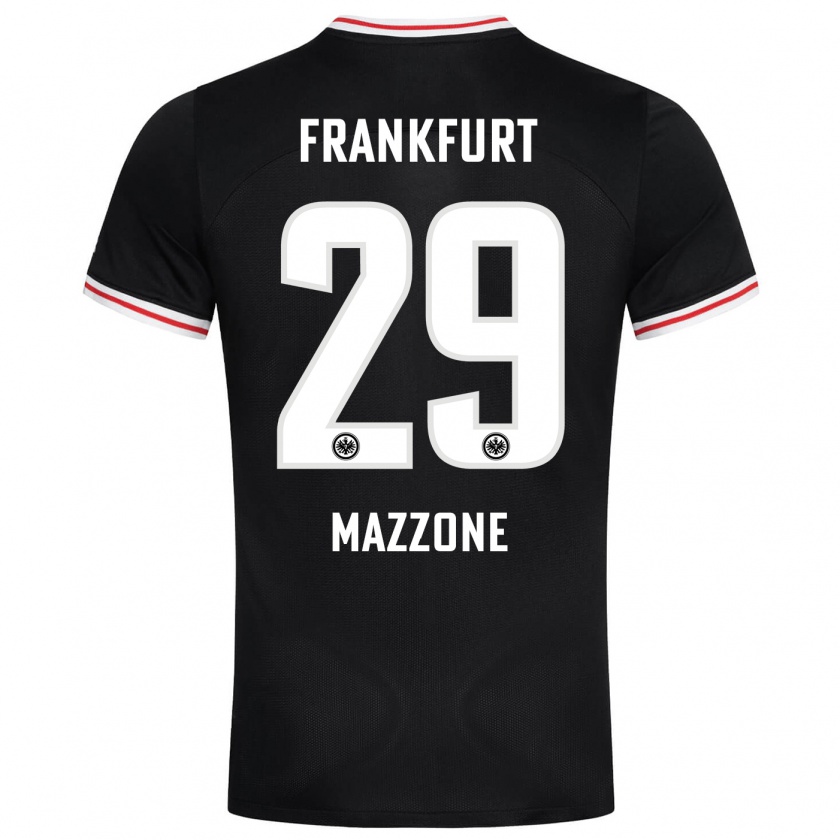 Kandiny Bambino Maglia Matteo Mazzone #29 Nero Kit Gara Away 2023/24 Maglietta