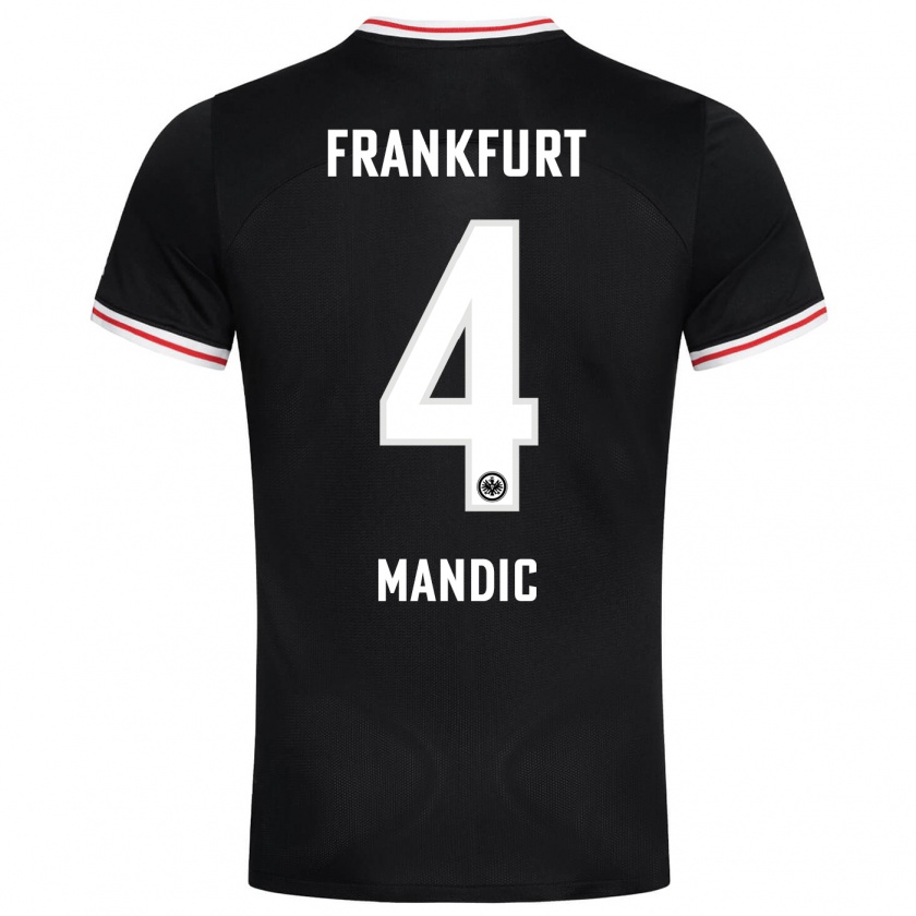 Kandiny Kinder Kristian Mandic #4 Schwarz Auswärtstrikot Trikot 2023/24 T-Shirt Österreich