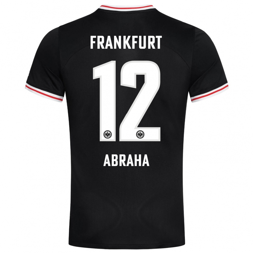 Kandiny Kinder Natnael Abraha #12 Schwarz Auswärtstrikot Trikot 2023/24 T-Shirt Österreich