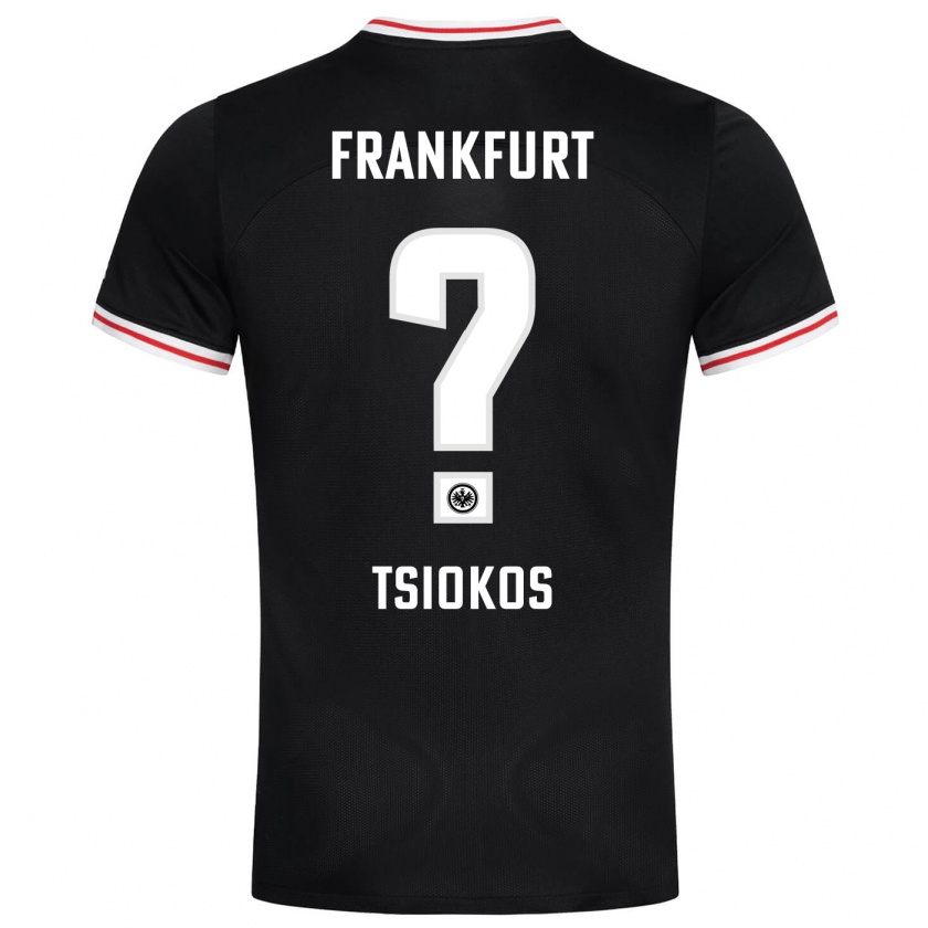 Kandiny Bambino Maglia Leonidas Ilias Tsiokos #0 Nero Kit Gara Away 2023/24 Maglietta