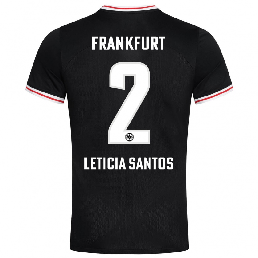 Kandiny Bambino Maglia Letícia Santos De Oliveira #2 Nero Kit Gara Away 2023/24 Maglietta