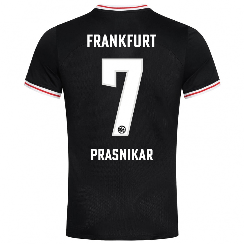 Kandiny Kinder Lara Prašnikar #7 Schwarz Auswärtstrikot Trikot 2023/24 T-Shirt Österreich