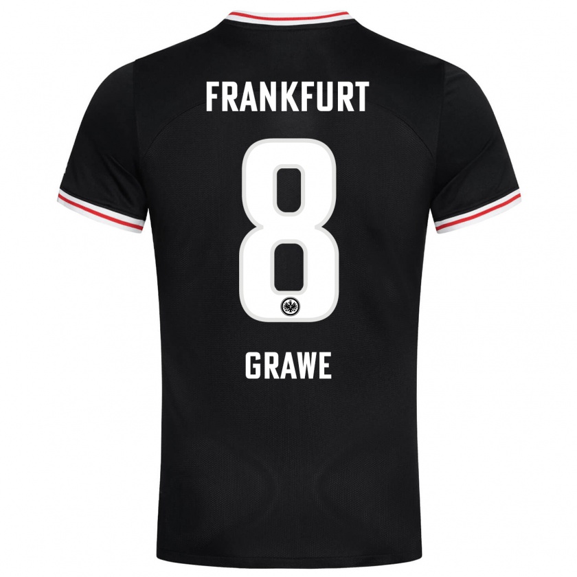 Kandiny Niño Camiseta Lisanne Gräwe #8 Negro 2ª Equipación 2023/24 La Camisa México