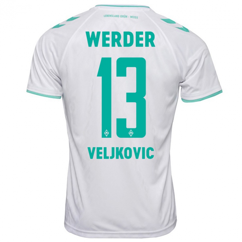 Kandiny Bambino Maglia Milos Veljkovic #13 Bianco Kit Gara Away 2023/24 Maglietta