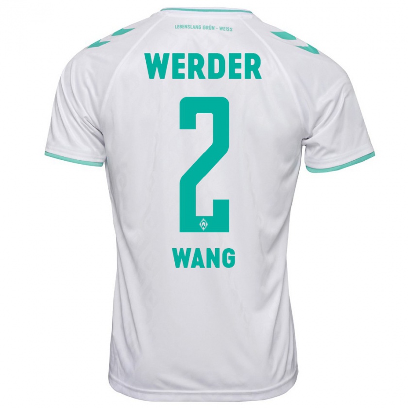 Kandiny Bambino Maglia Bowen Wang #2 Bianco Kit Gara Away 2023/24 Maglietta