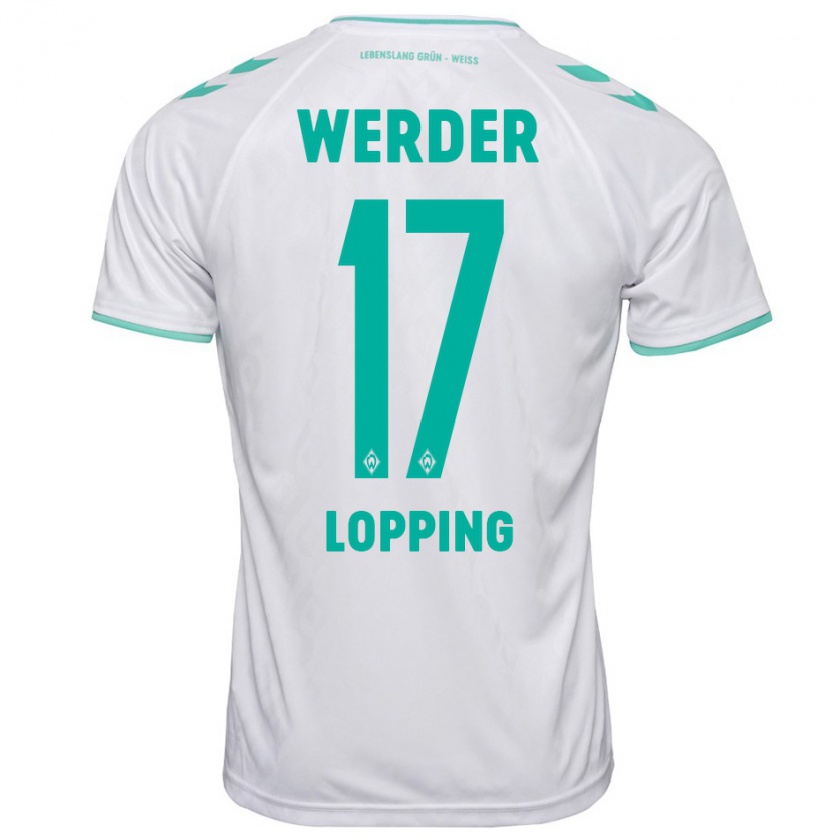 Kandiny Bambino Maglia Jakob Löpping #17 Bianco Kit Gara Away 2023/24 Maglietta