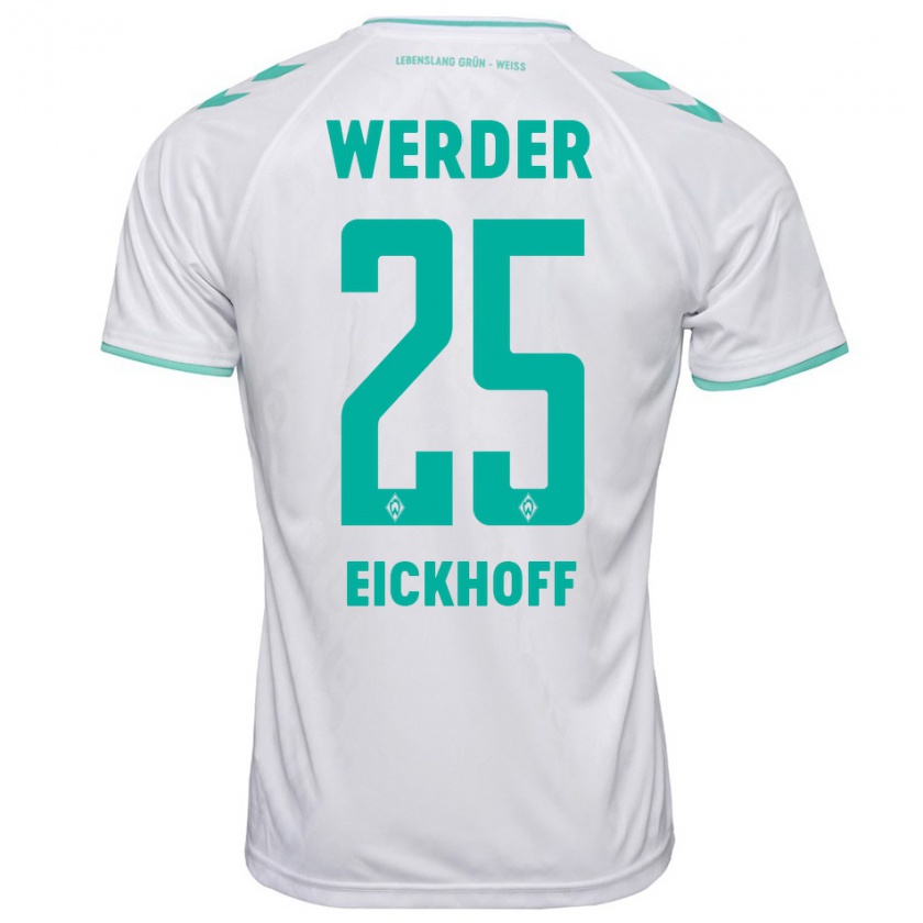 Kandiny Kinderen Mika Eickhoff #25 Wit Uitshirt Uittenue 2023/24 T-Shirt België