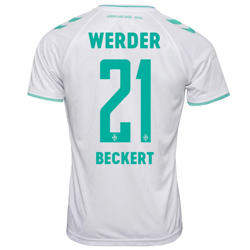 Kandiny Kinderen Jonathan Beckert #21 Wit Uitshirt Uittenue 2023/24 T-Shirt België