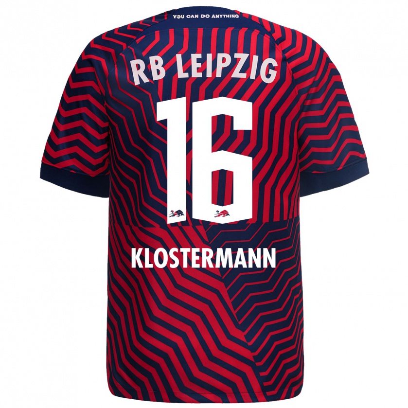 Kandiny Kinderen Lukas Klostermann #16 Blauw Rood Uitshirt Uittenue 2023/24 T-Shirt België