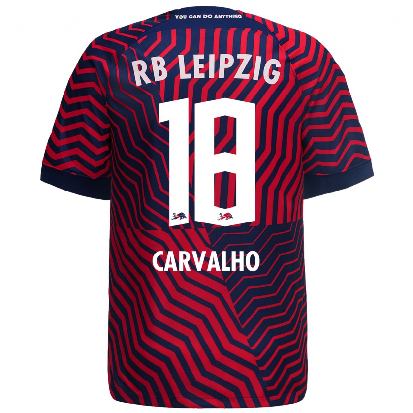 Kandiny Bambino Maglia Fábio Carvalho #18 Blu Rosso Kit Gara Away 2023/24 Maglietta