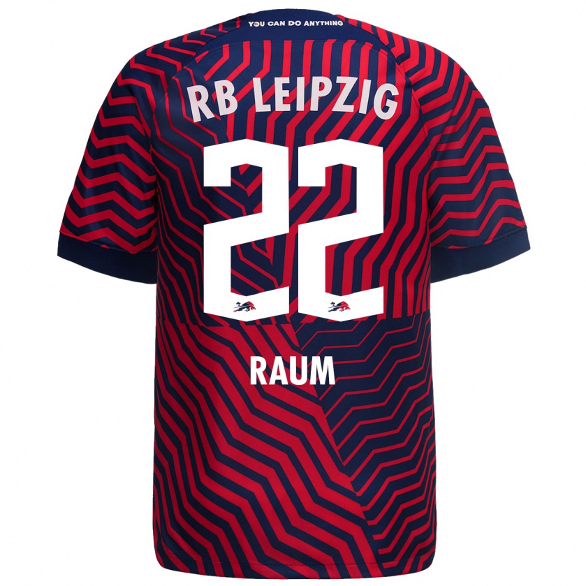 Kandiny Niño Camiseta David Raum #22 Azul Rojo 2ª Equipación 2023/24 La Camisa