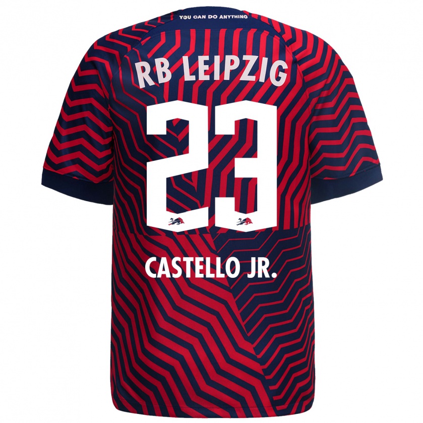 Kandiny Niño Camiseta Castello Lukeba #23 Azul Rojo 2ª Equipación 2023/24 La Camisa