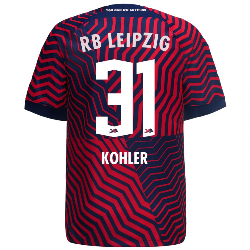 Kandiny Niño Camiseta Tim Köhler #31 Azul Rojo 2ª Equipación 2023/24 La Camisa