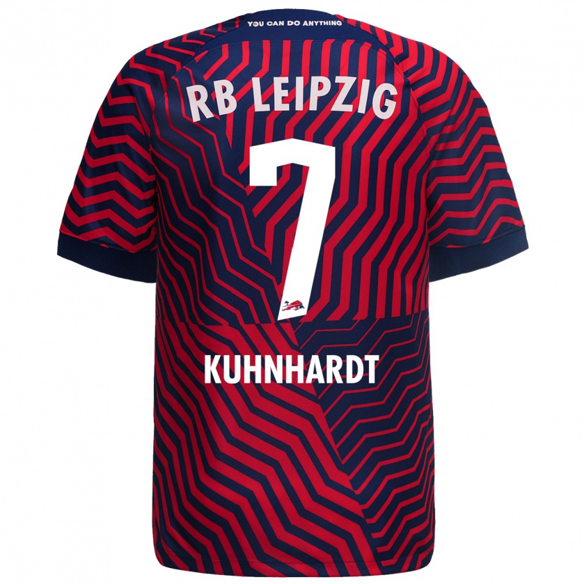 Kandiny Niño Camiseta Paul Kühnhardt #7 Azul Rojo 2ª Equipación 2023/24 La Camisa