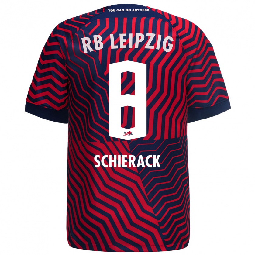 Kandiny Bambino Maglia Simon Schierack #8 Blu Rosso Kit Gara Away 2023/24 Maglietta