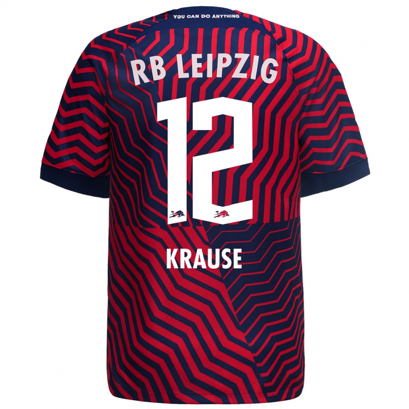 Kandiny Bambino Maglia Arno Krause #12 Blu Rosso Kit Gara Away 2023/24 Maglietta