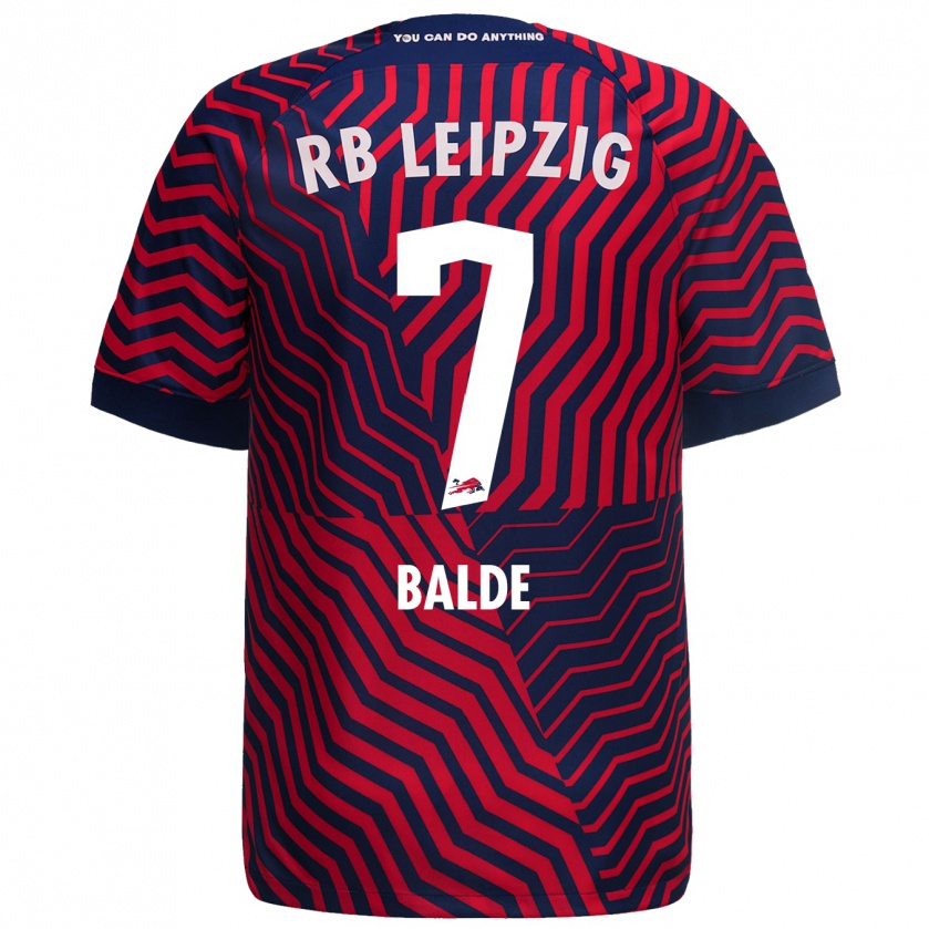 Kandiny Bambino Maglia Mamadu Baldé #7 Blu Rosso Kit Gara Away 2023/24 Maglietta