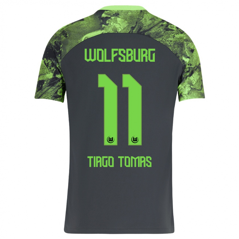 Kandiny Bambino Maglia Tiago Tomás #11 Grigio Scuro Kit Gara Away 2023/24 Maglietta