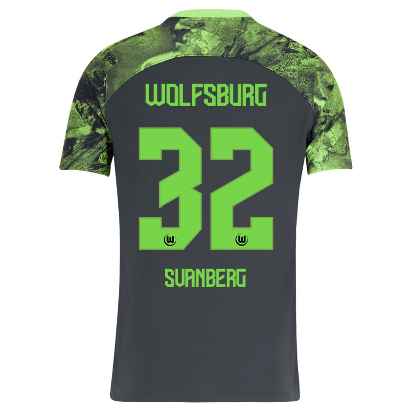 Kandiny Niño Camiseta Mattias Svanberg #32 Gris Oscuro 2ª Equipación 2023/24 La Camisa México