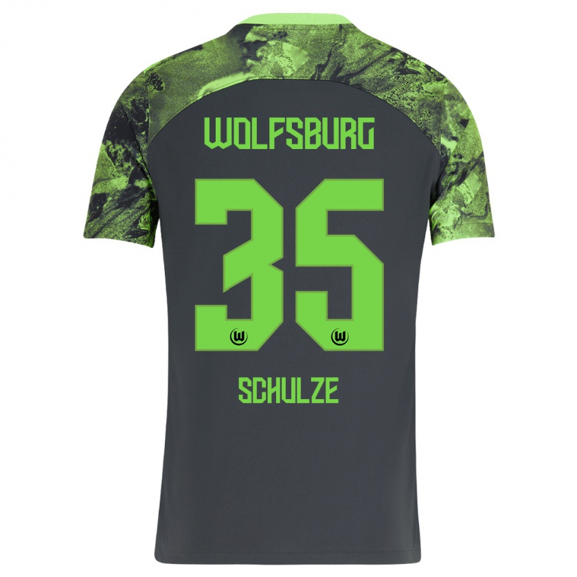 Kandiny Bambino Maglia Philipp Schulze #35 Grigio Scuro Kit Gara Away 2023/24 Maglietta