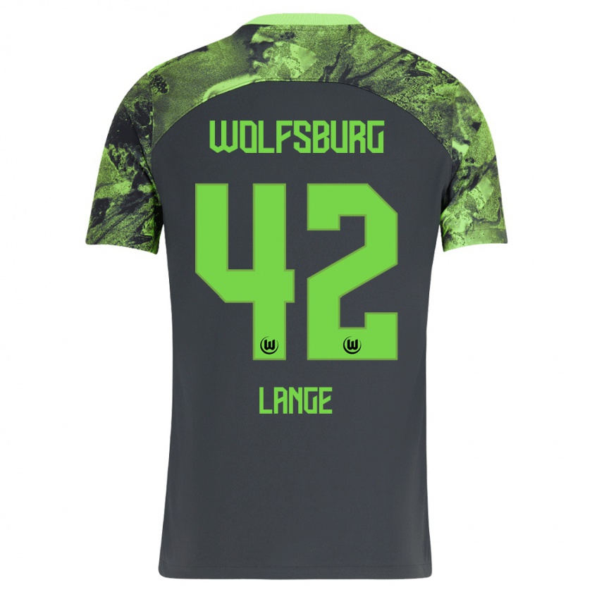 Kandiny Bambino Maglia Felix Lange #42 Grigio Scuro Kit Gara Away 2023/24 Maglietta