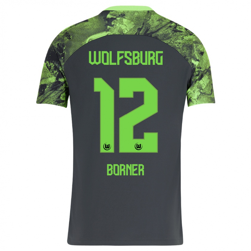 Kandiny Bambino Maglia Benedikt Börner #12 Grigio Scuro Kit Gara Away 2023/24 Maglietta