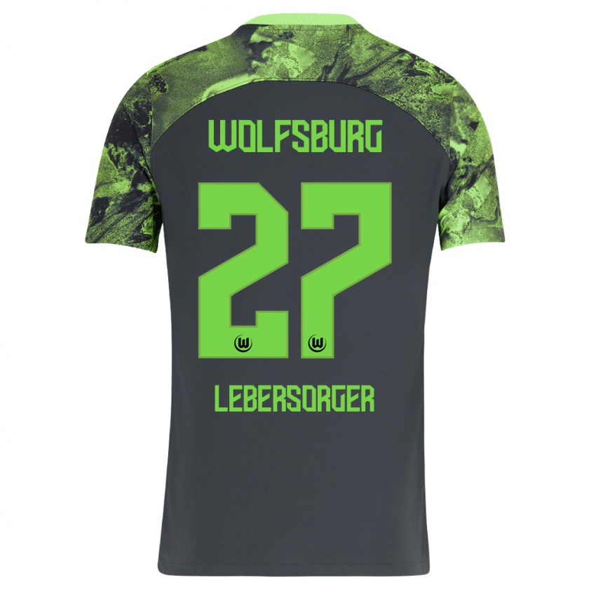 Kandiny Bambino Maglia Kevin Lebersorger #27 Grigio Scuro Kit Gara Away 2023/24 Maglietta