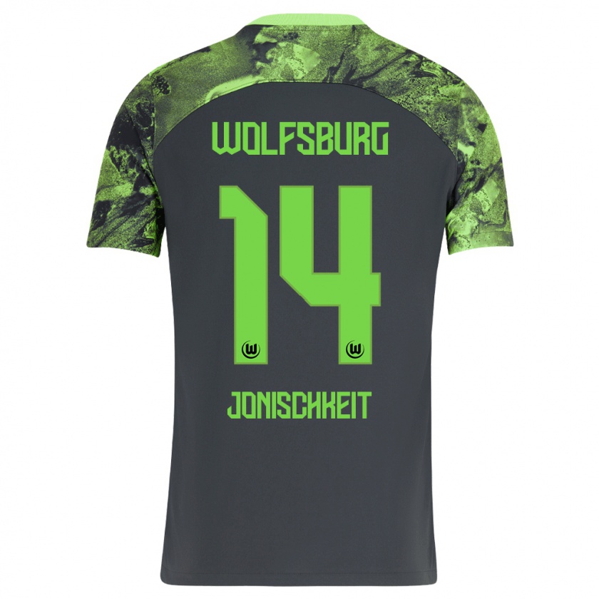 Kandiny Bambino Maglia Jamal Jonischkeit #14 Grigio Scuro Kit Gara Away 2023/24 Maglietta