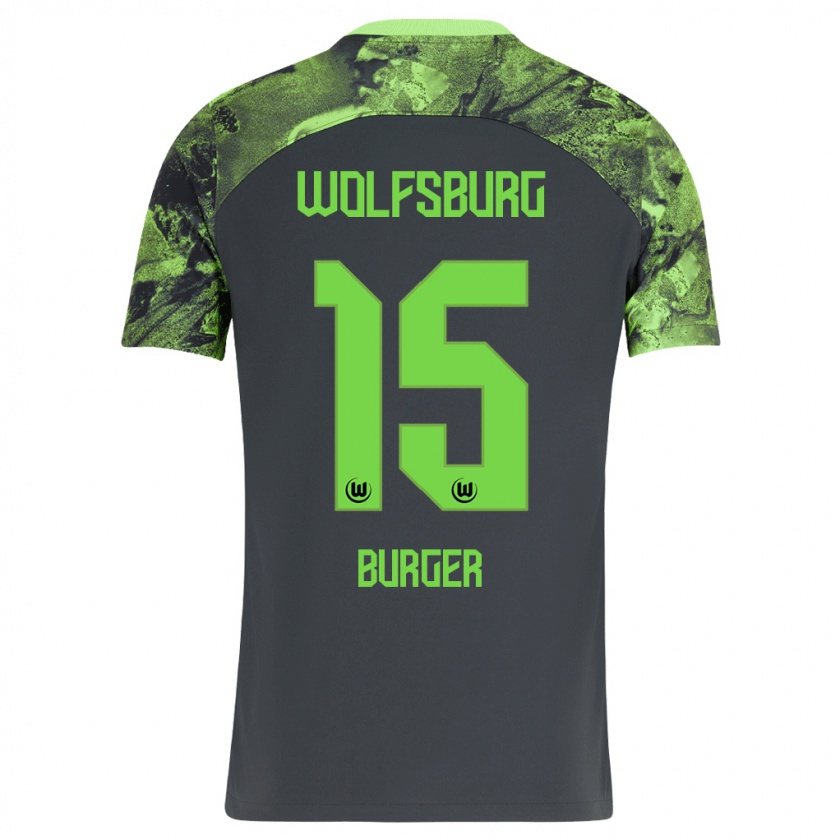 Kandiny Bambino Maglia Jan Bürger #15 Grigio Scuro Kit Gara Away 2023/24 Maglietta