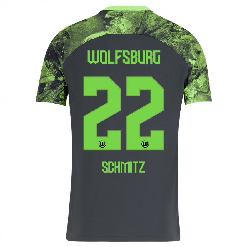 Kandiny Bambino Maglia Lisa Schmitz #22 Grigio Scuro Kit Gara Away 2023/24 Maglietta