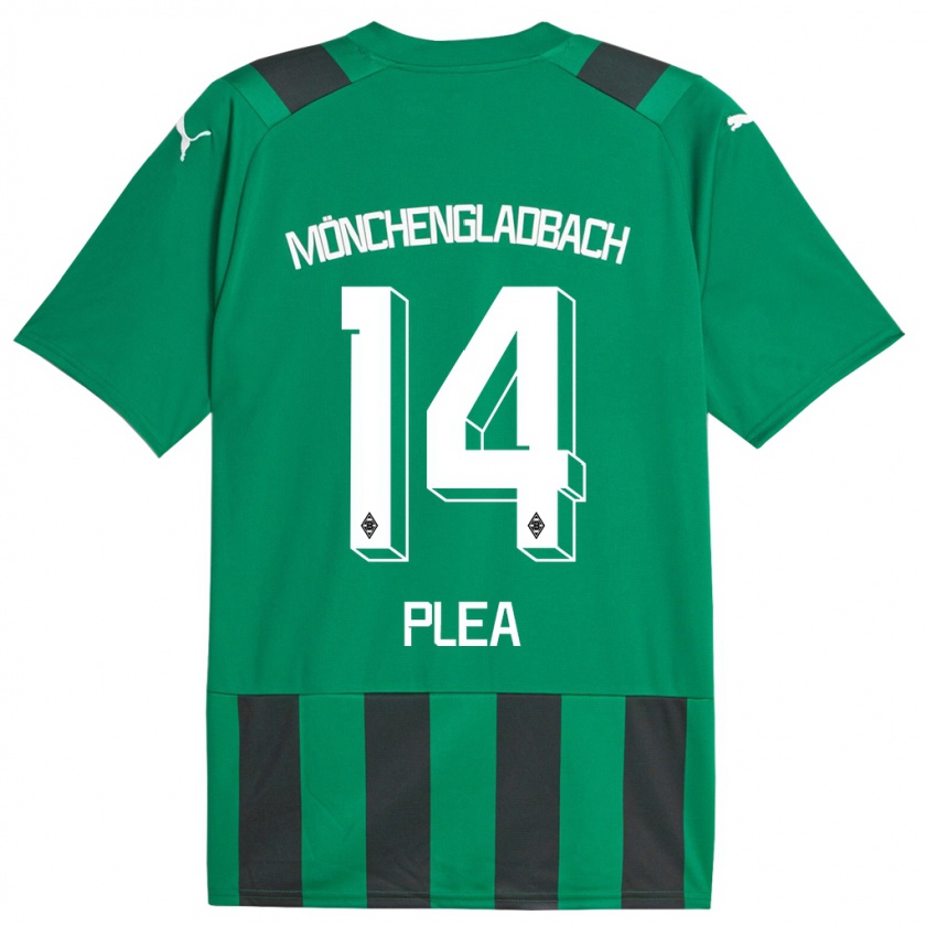 Kandiny Kinder Alassane Plea #14 Schwarz Grün Auswärtstrikot Trikot 2023/24 T-Shirt Österreich