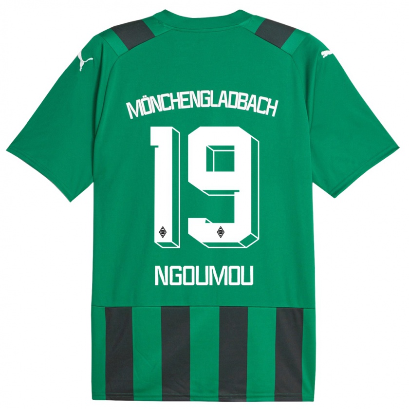 Kandiny Kinderen Nathan Ngoumou #19 Zwart Groen Uitshirt Uittenue 2023/24 T-Shirt België