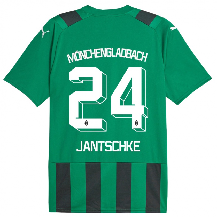 Kandiny Bambino Maglia Tony Jantschke #24 Nero Verde Kit Gara Away 2023/24 Maglietta