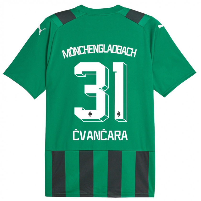 Kandiny Bambino Maglia Tomas Cvancara #31 Nero Verde Kit Gara Away 2023/24 Maglietta