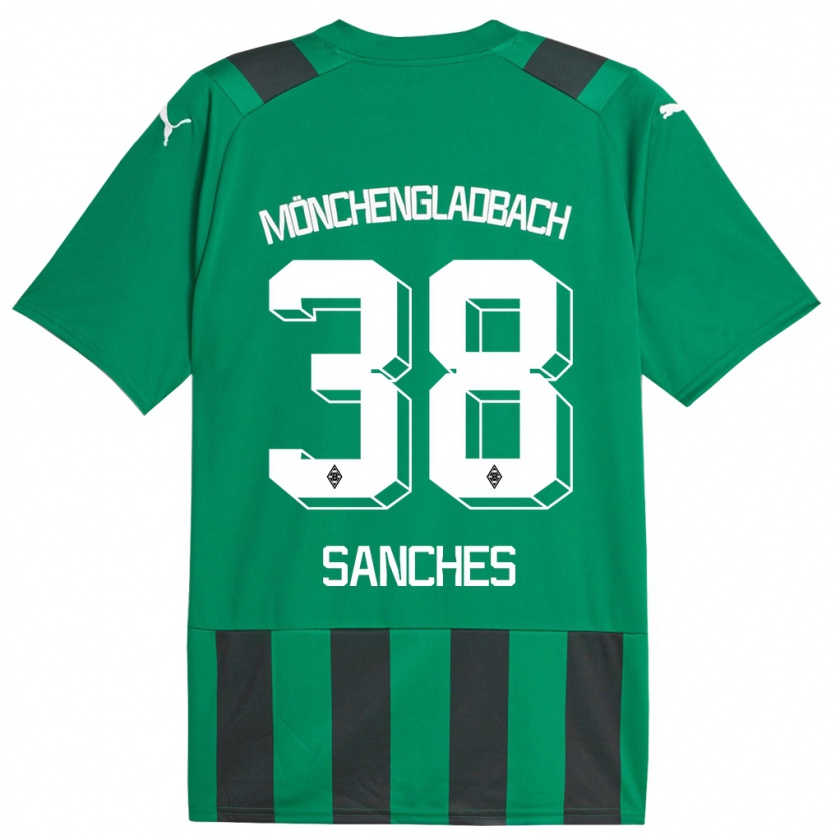 Kandiny Kinderen Yvandro Borges Sanches #38 Zwart Groen Uitshirt Uittenue 2023/24 T-Shirt België