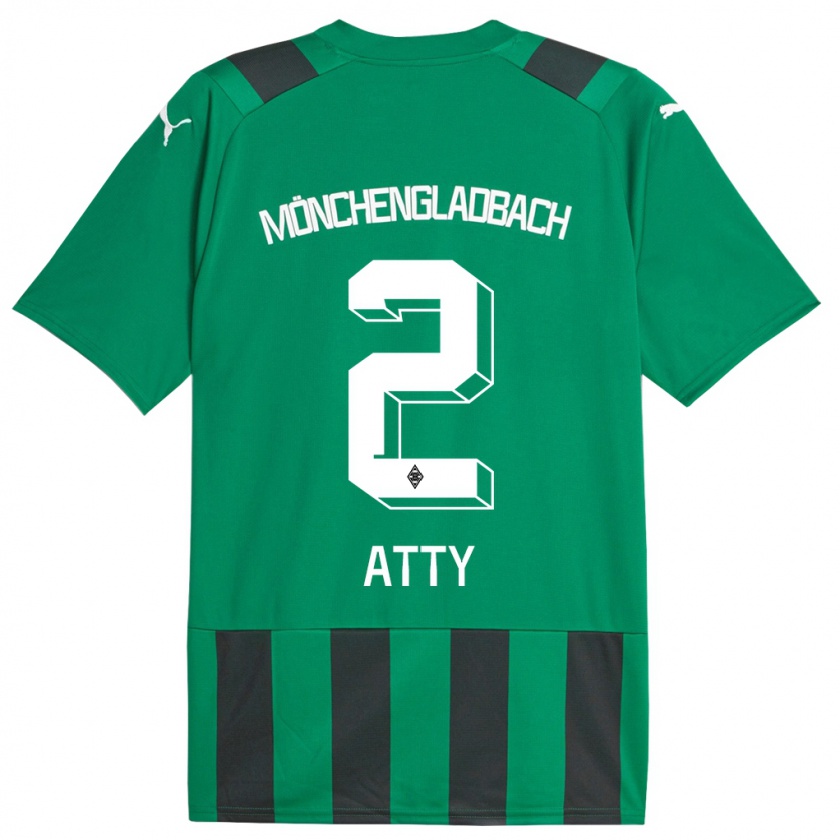 Kandiny Bambino Maglia Yassir Atty #2 Nero Verde Kit Gara Away 2023/24 Maglietta