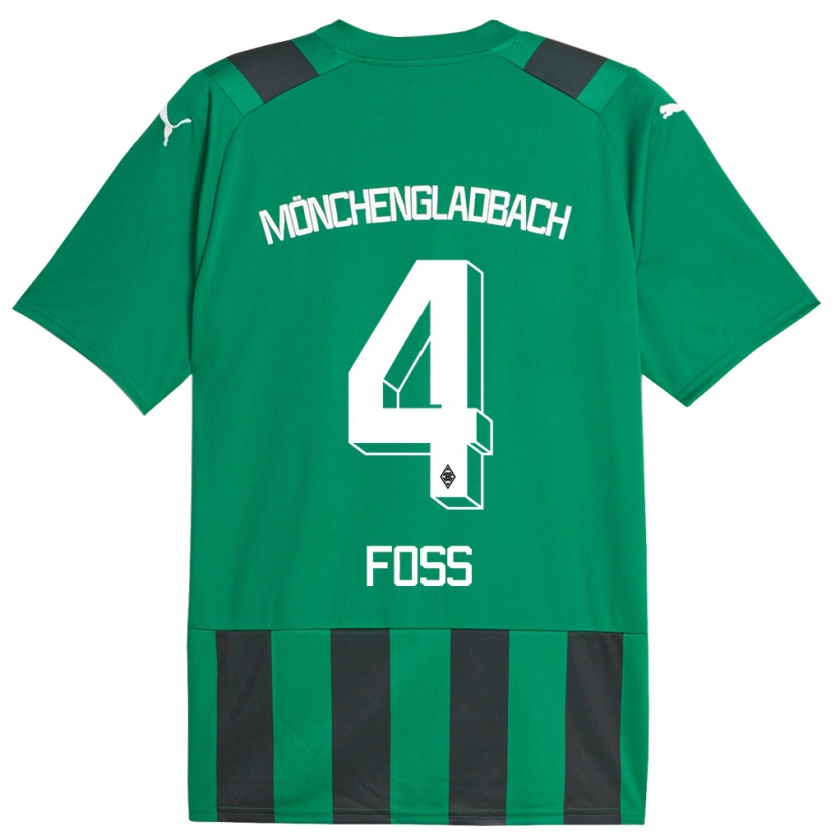 Kandiny Kinderen Jonathan Foss #4 Zwart Groen Uitshirt Uittenue 2023/24 T-Shirt België