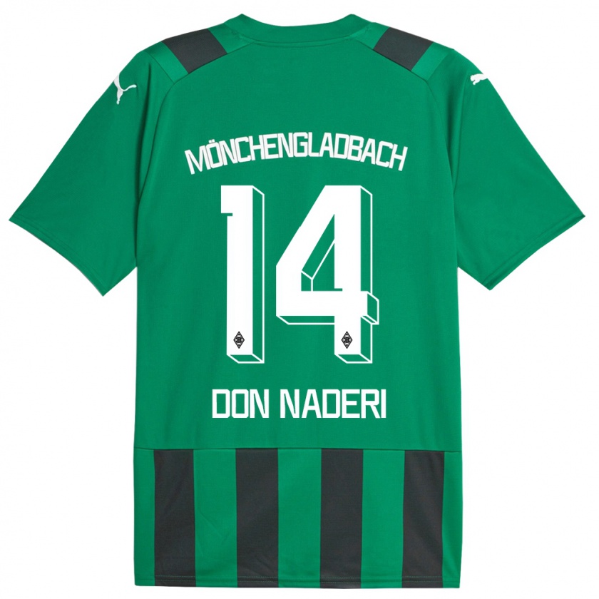 Kandiny Kinder Ryan Don Naderi #14 Schwarz Grün Auswärtstrikot Trikot 2023/24 T-Shirt Österreich