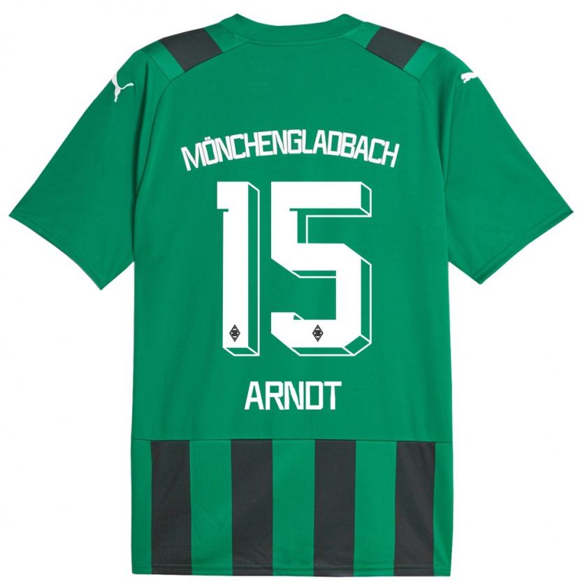 Kandiny Bambino Maglia Leo Arndt #15 Nero Verde Kit Gara Away 2023/24 Maglietta