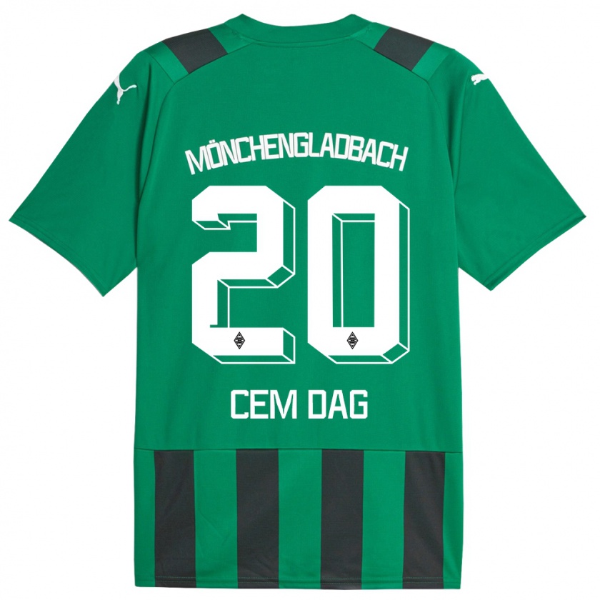 Kandiny Bambino Maglia Cem Dag #20 Nero Verde Kit Gara Away 2023/24 Maglietta