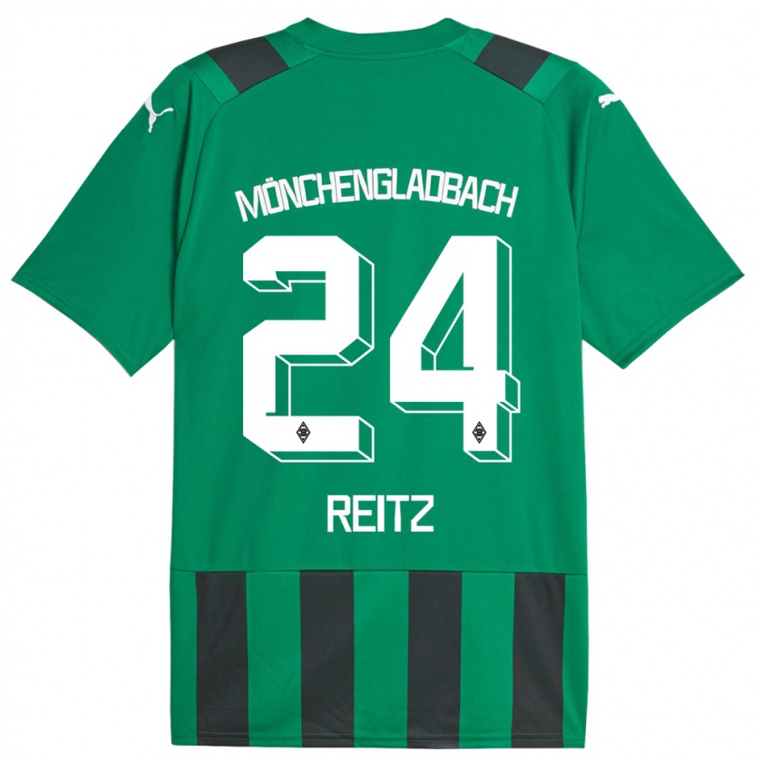 Kandiny Bambino Maglia Tony Reitz #24 Nero Verde Kit Gara Away 2023/24 Maglietta