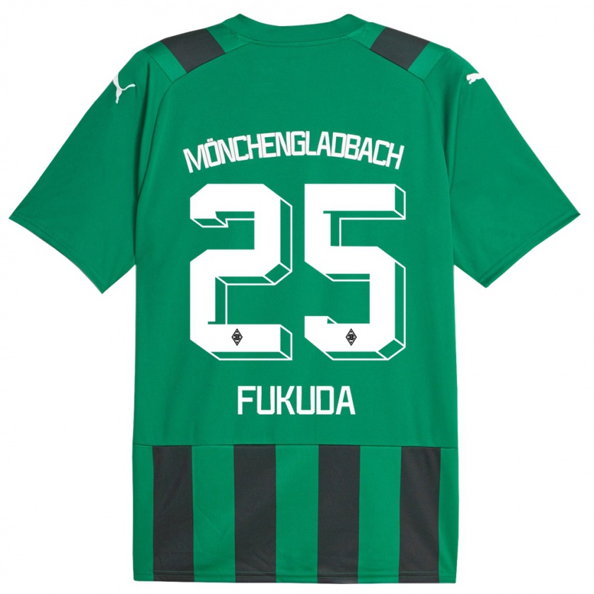 Kandiny Bambino Maglia Shio Fukuda #25 Nero Verde Kit Gara Away 2023/24 Maglietta