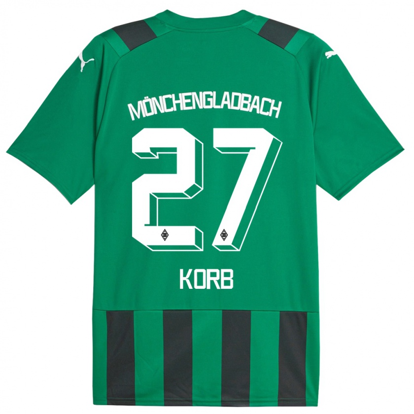 Kandiny Bambino Maglia Julian Korb #27 Nero Verde Kit Gara Away 2023/24 Maglietta