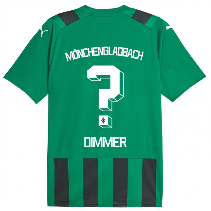 Kandiny Bambino Maglia Florian Dimmer #0 Nero Verde Kit Gara Away 2023/24 Maglietta