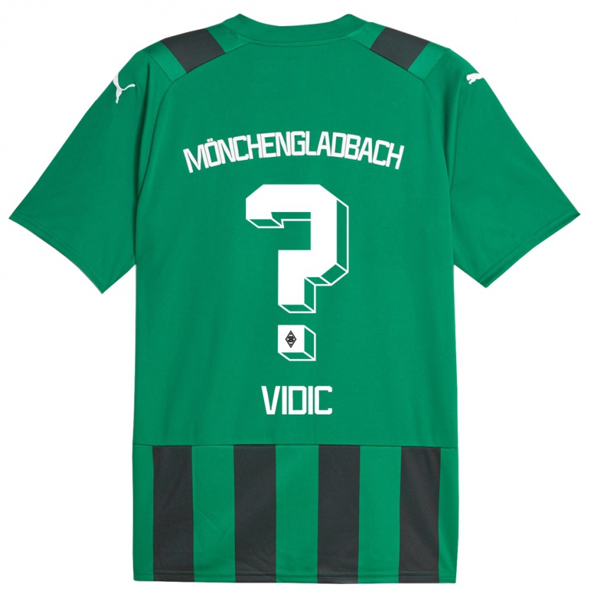 Kandiny Kinder Nico Vidic #0 Schwarz Grün Auswärtstrikot Trikot 2023/24 T-Shirt Österreich