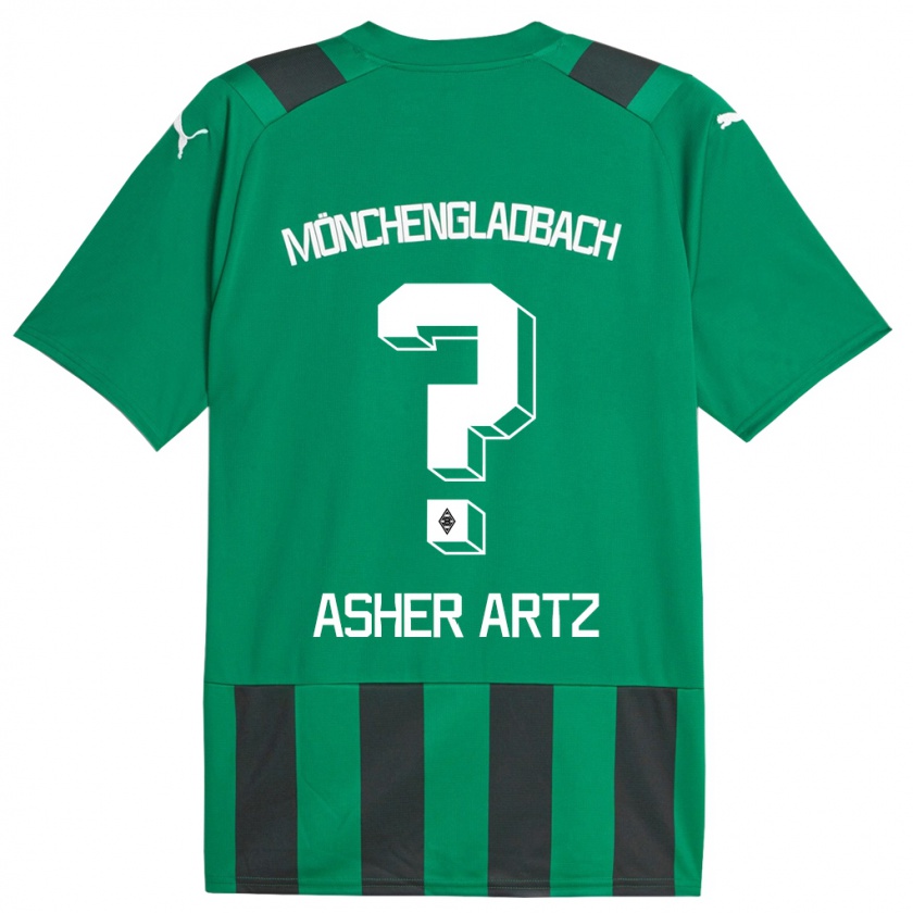 Kandiny Bambino Maglia Asher Artz #0 Nero Verde Kit Gara Away 2023/24 Maglietta