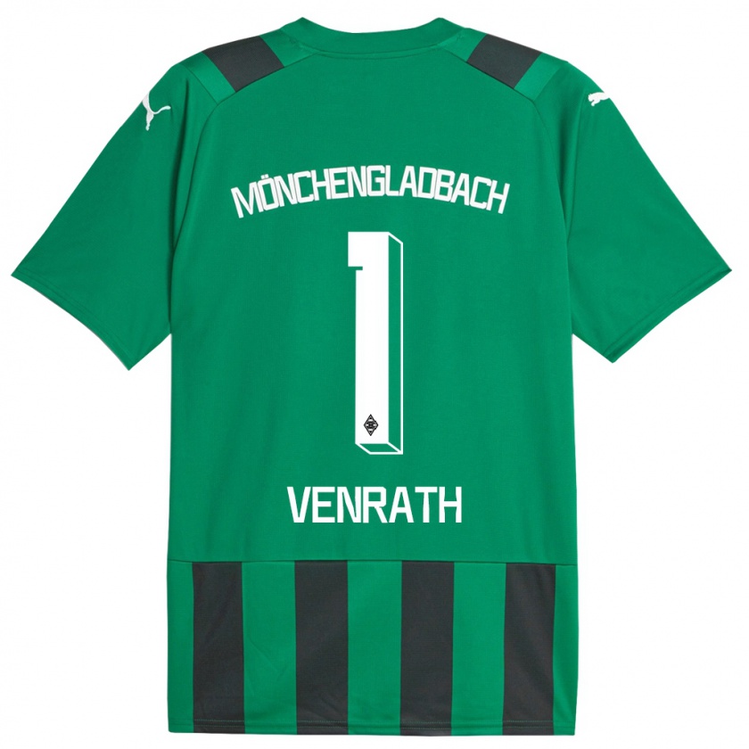 Kandiny Bambino Maglia Lisa Venrath #1 Nero Verde Kit Gara Away 2023/24 Maglietta