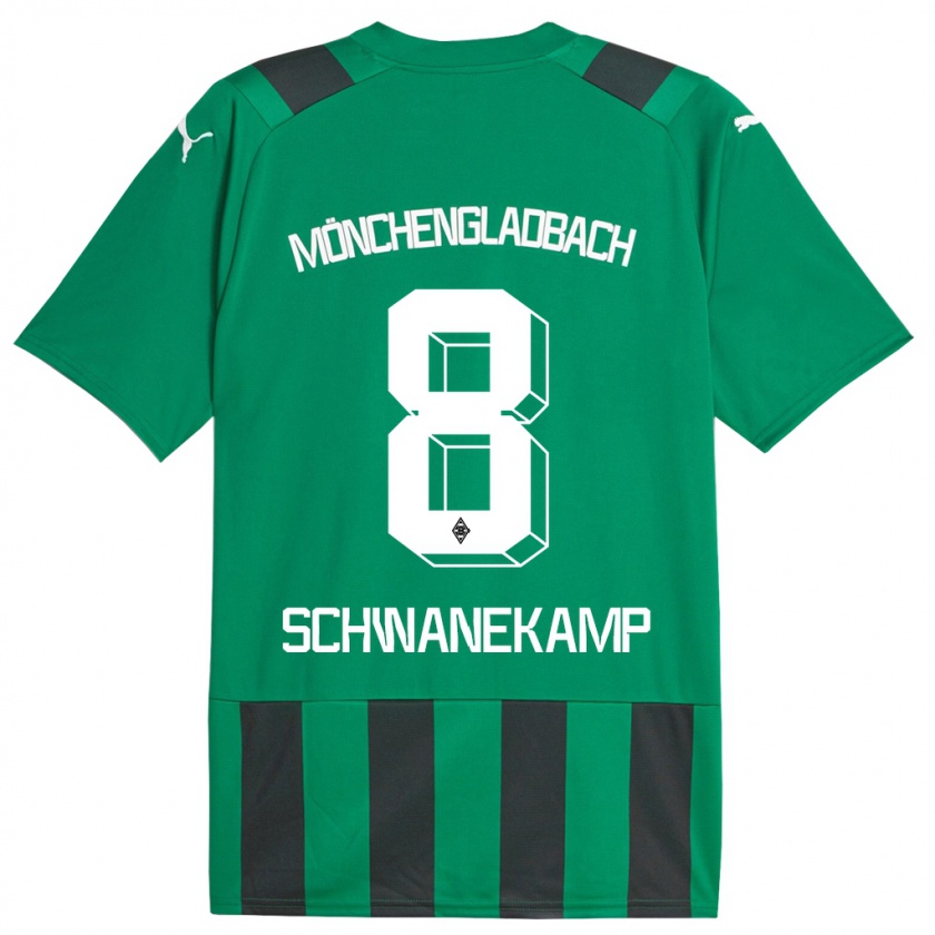 Kandiny Bambino Maglia Jana Schwanekamp #8 Nero Verde Kit Gara Away 2023/24 Maglietta