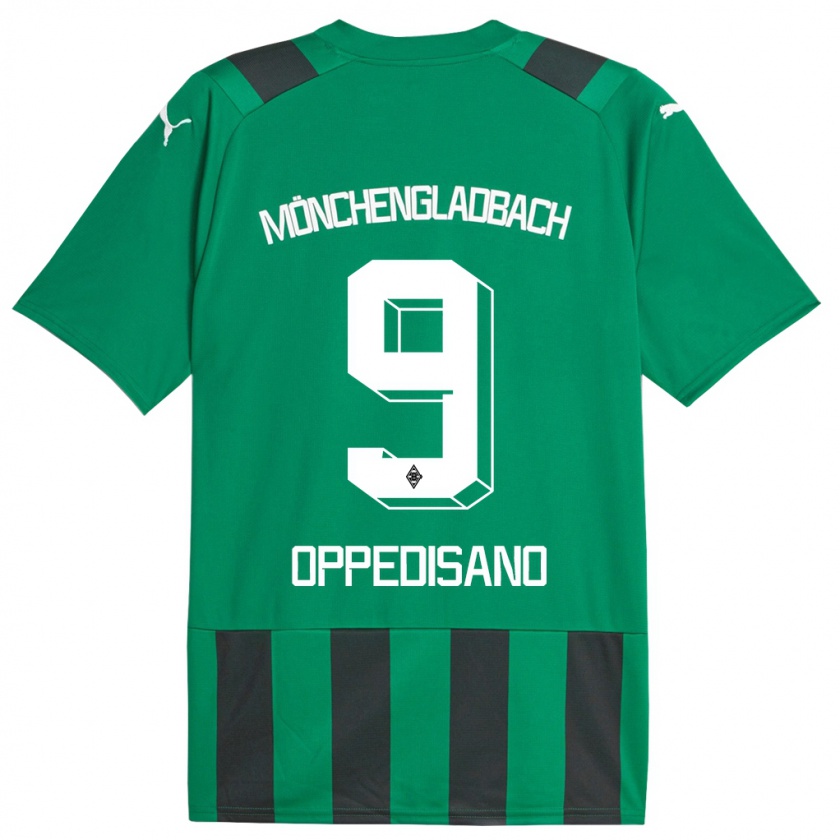 Kandiny Bambino Maglia Valentina Oppedisano #9 Nero Verde Kit Gara Away 2023/24 Maglietta